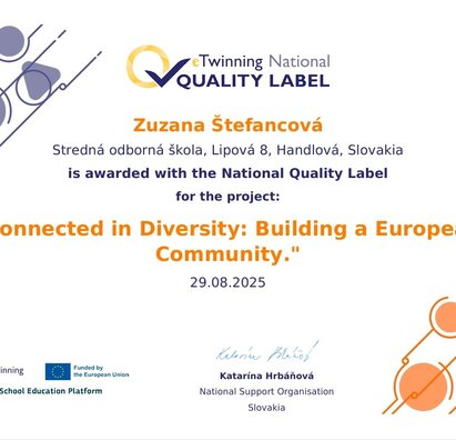 Národný certifikát kvality pre naše eTwinning projekty